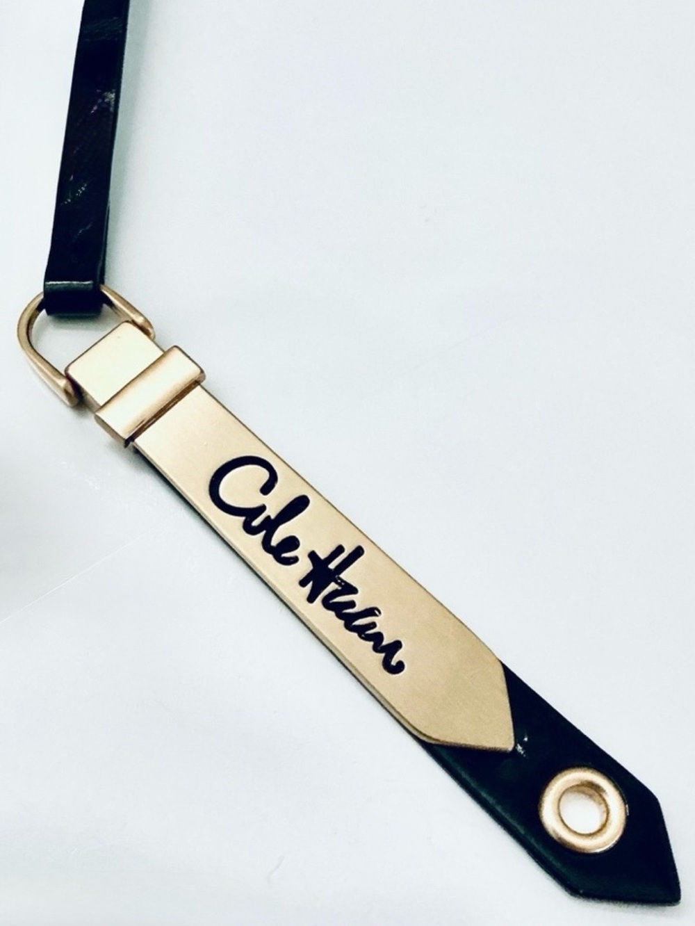 COLE HAAN,  Black & Gold Leather Bag Replacement with Engrave Signature Plate